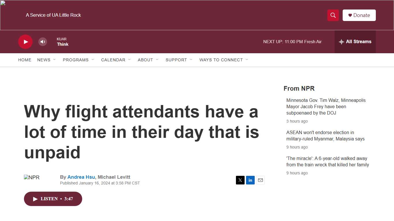 Why flight attendants have a lot of time in their day that is unpaid